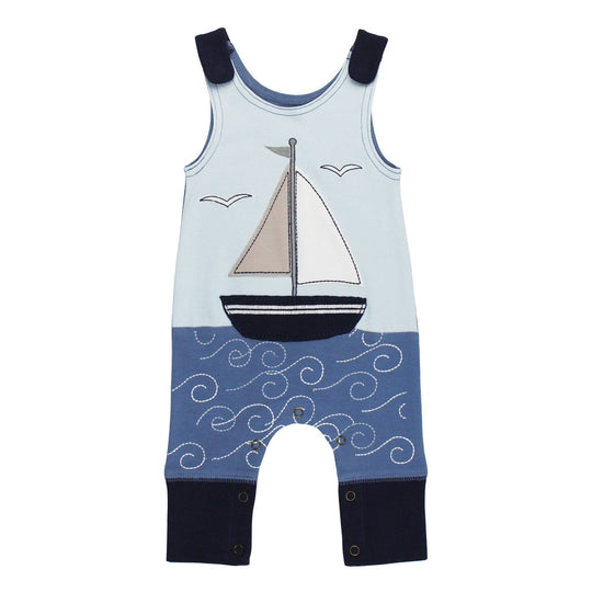Sailboat Organic Applique Harem Romper