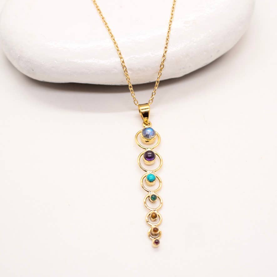 Brass Stone Chakra Necklace