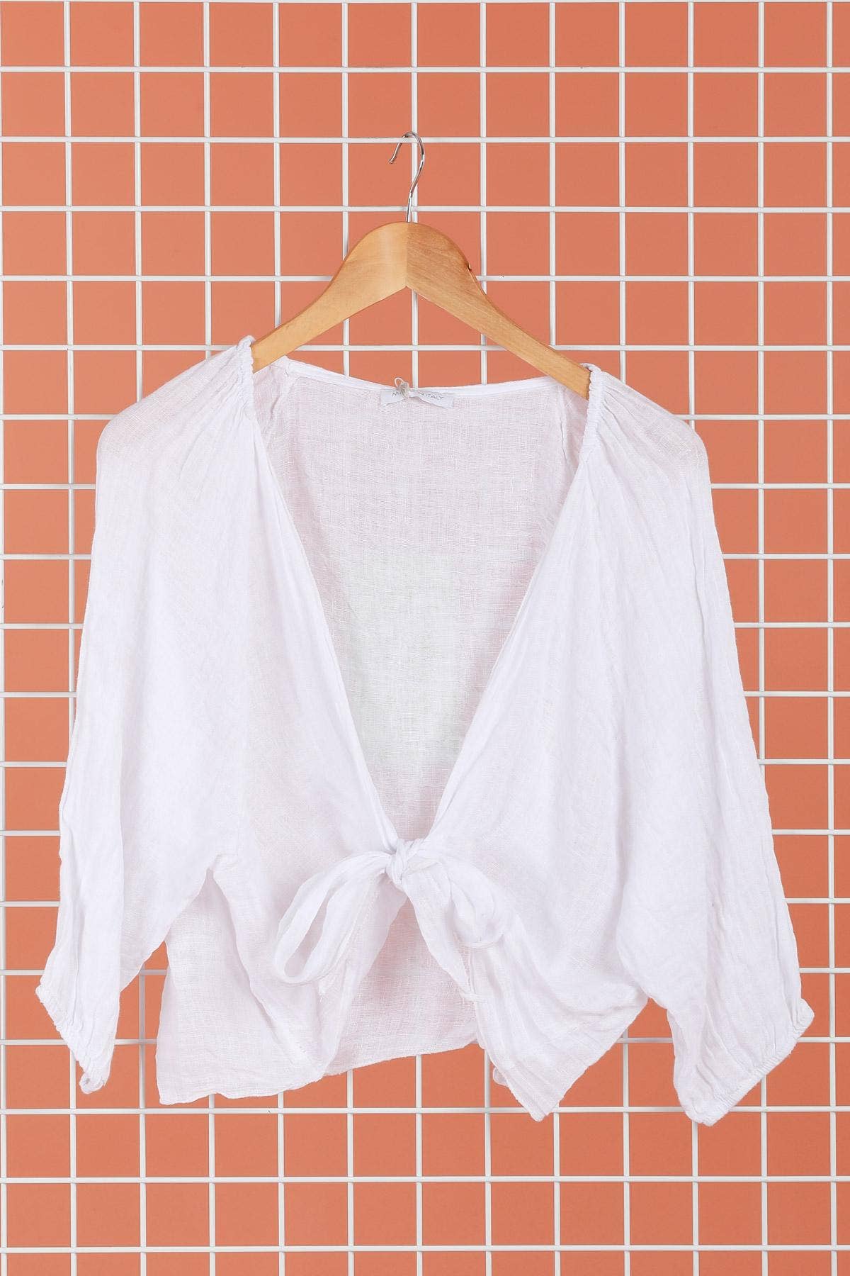 Linen Tie Blouse