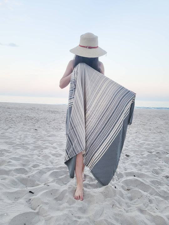 Tegula Turkish Towel | Sand Free Beach Towel |Jacquard Woven