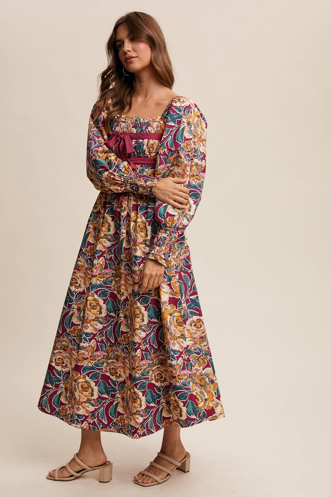 Floral Smocked Maxi Dress