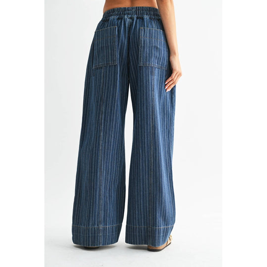 Denim Striped Relaxed Fit Pants