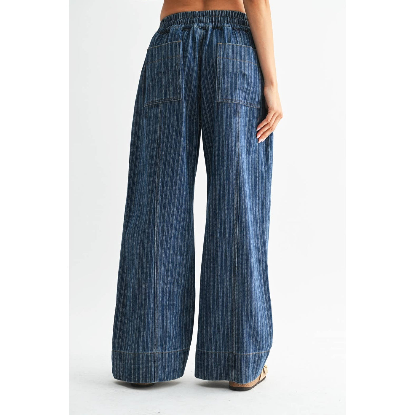 Denim Striped Relaxed Fit Pants