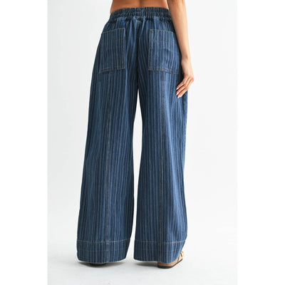 Denim Striped Relaxed Fit Pants