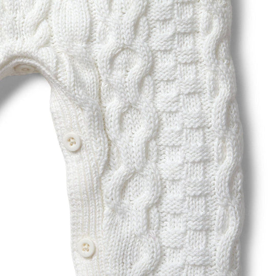 Organic Cable Knit Sweater Romper