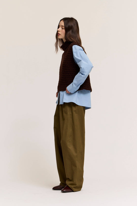 High Neck Sleeveless Sweater Top