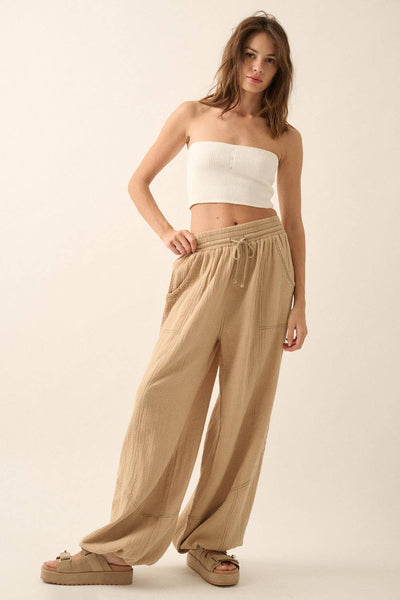 Mineral Washed Crinkle Cotton Parachute Pants