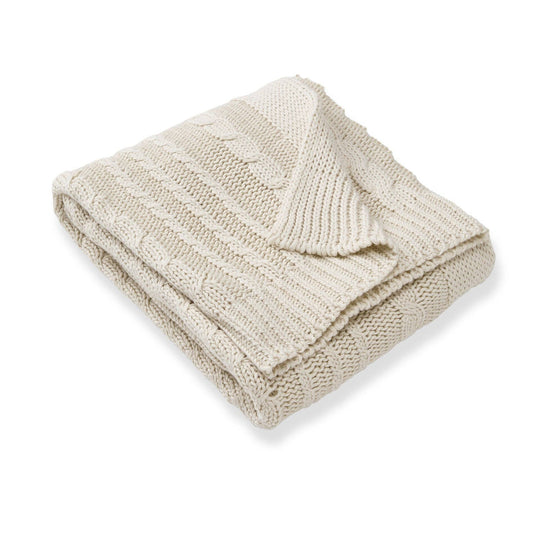 Organic Cotton Cable Knit Baby Blanket