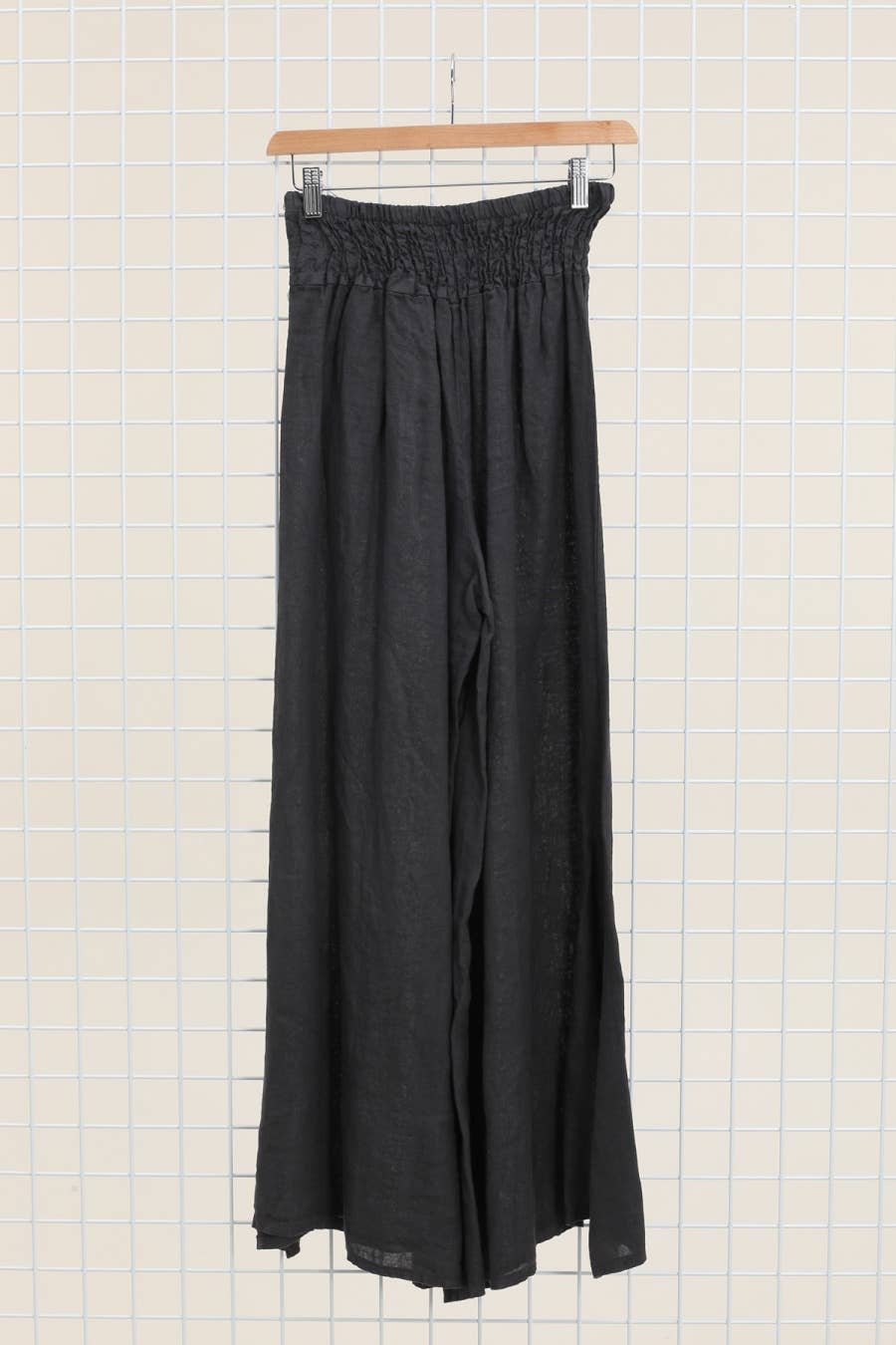 Flared Linen Pants w/ Wide Waistband