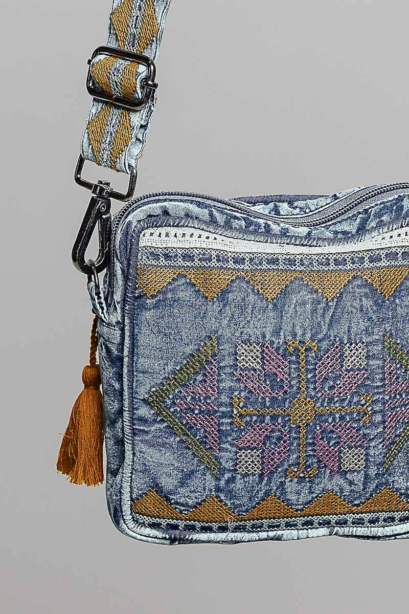Boheme Denim Mini Crossbody Bag