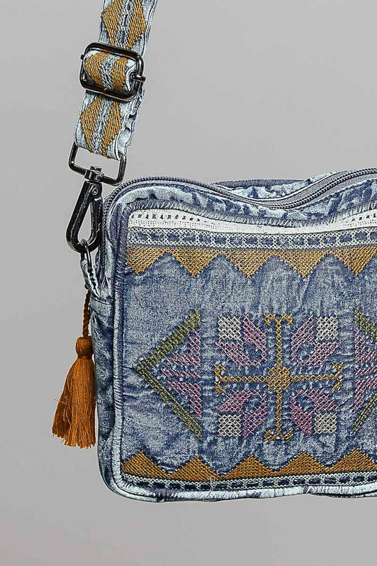 Boheme Denim Mini Crossbody Bag