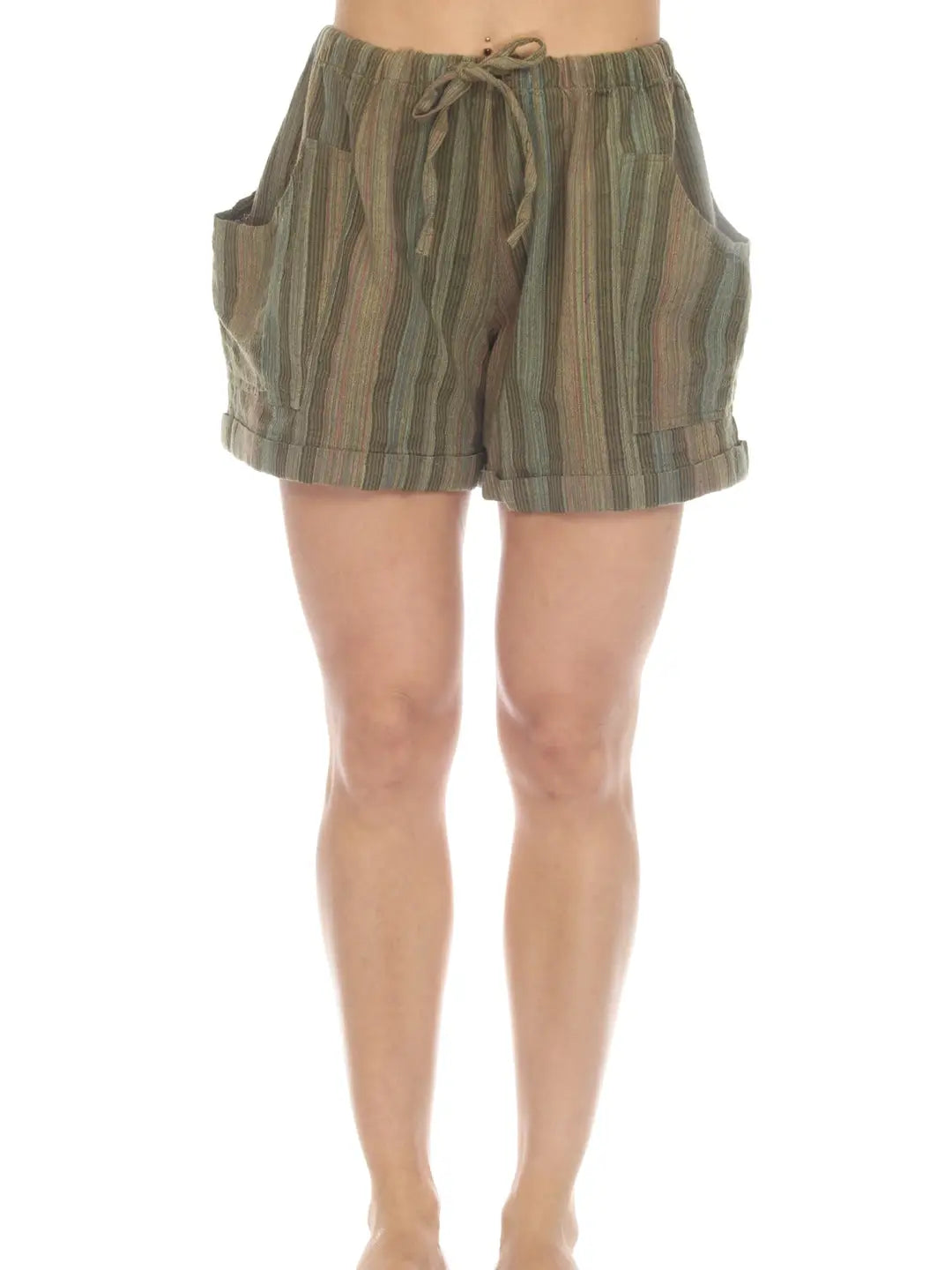 Striped Patchwork Shorts