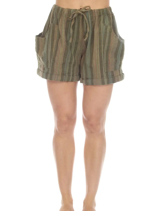 Striped Patchwork Shorts