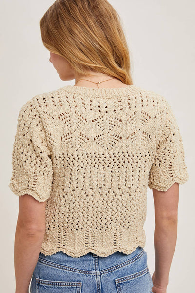 Knit Sweater With Scalloped Hem