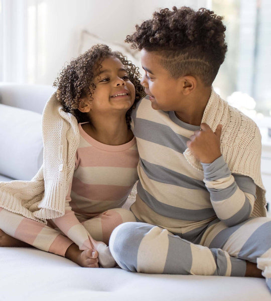 Pink Sand Rugby Stripe Organic Cotton Sleep & Play