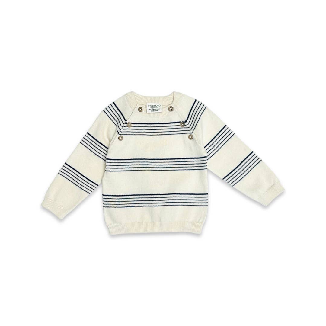 Stripe Sweater Knit Baby Pullover & Pants 2pc Set