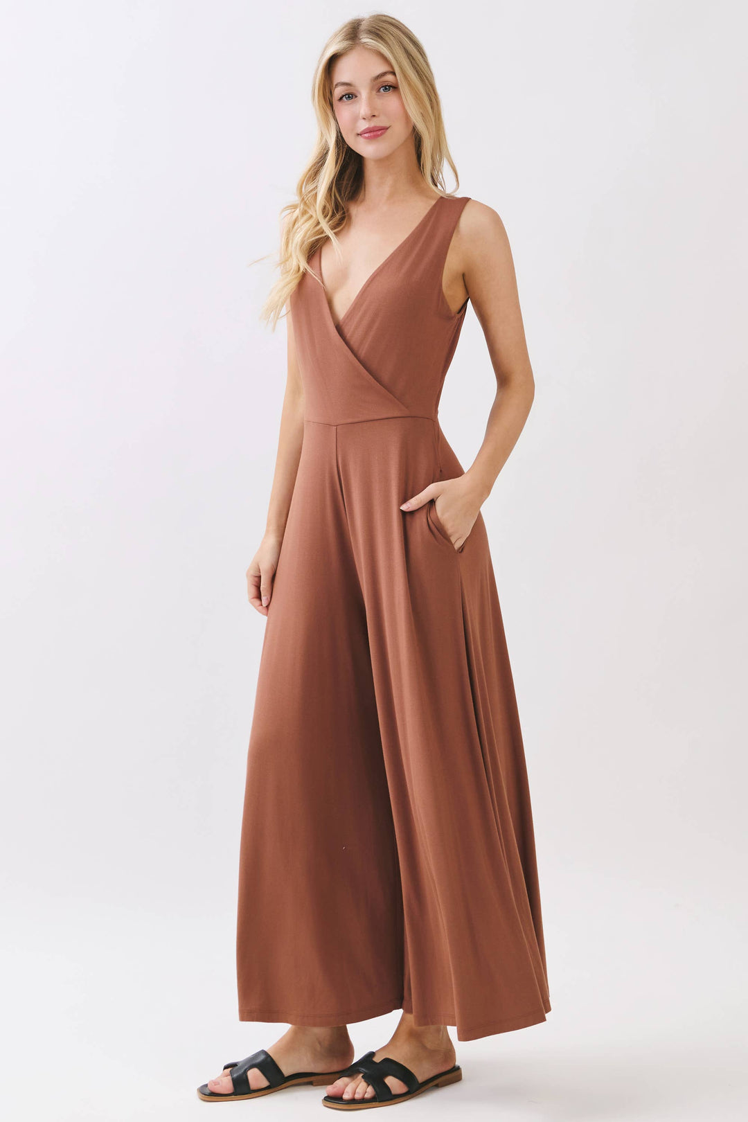 Sleeveless Wide Leg Jumpsuit