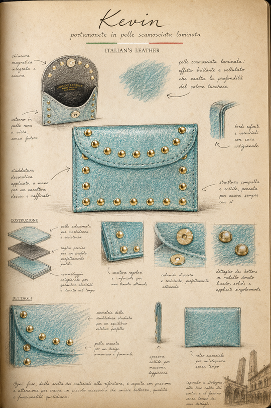 Leather Wallet with Studs