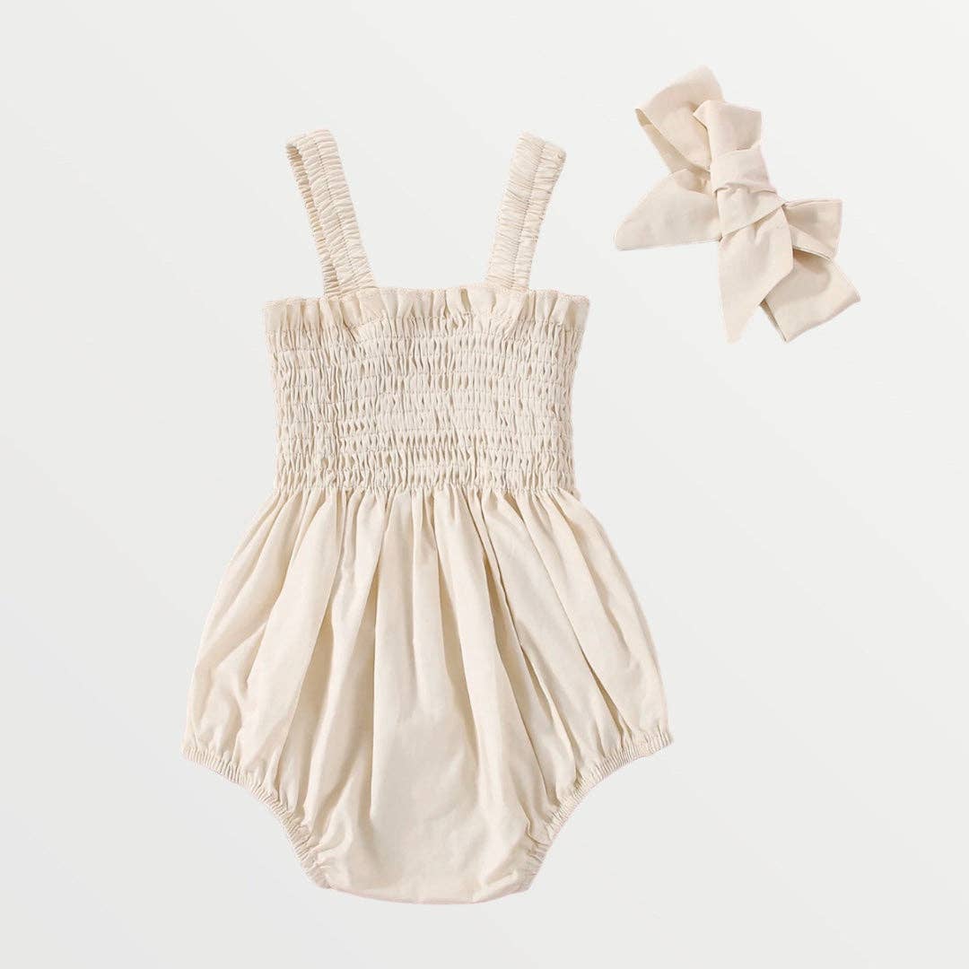 Evie Bubble Romper - Cream