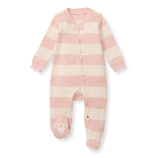 Pink Sand Rugby Stripe Organic Cotton Sleep & Play