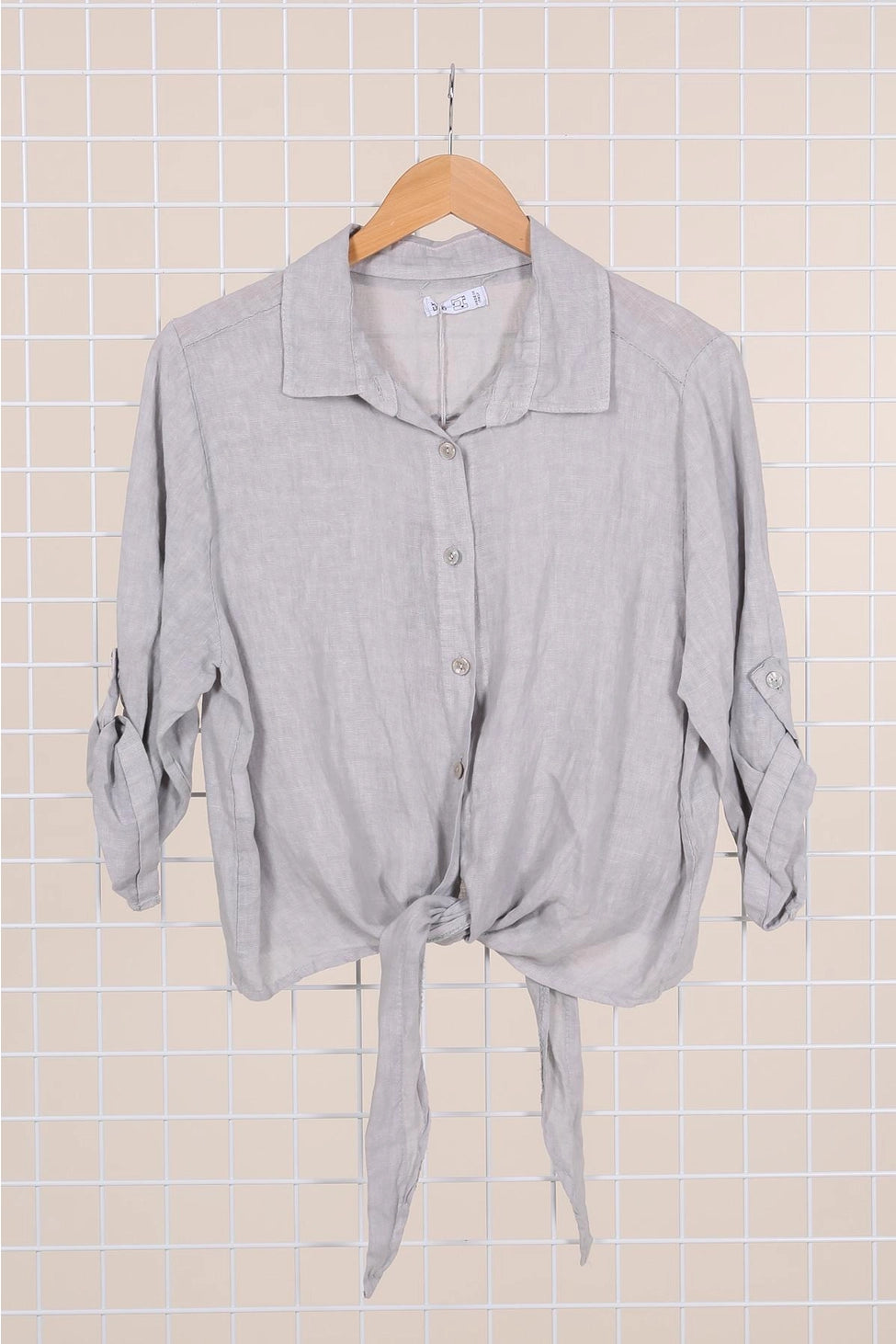 Tie Front Linen Button Up
