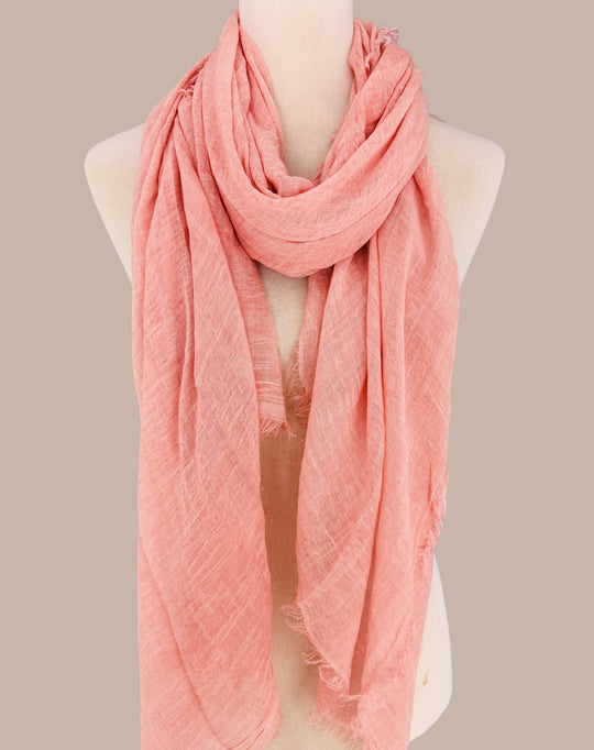 Stonewashed Solid Color Frayed Oversized Scarf