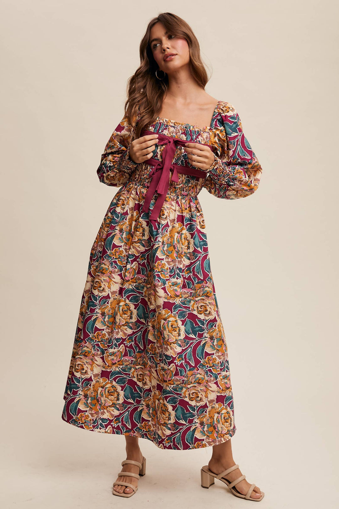 Floral Smocked Maxi Dress