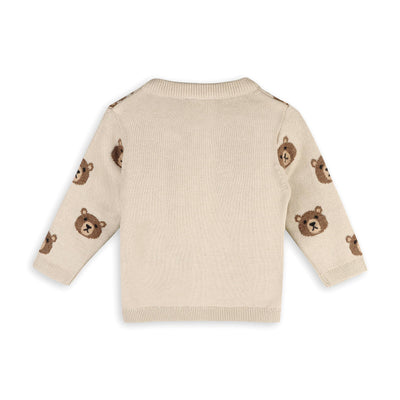 Brown Bear Jacquard Baby Cardigan