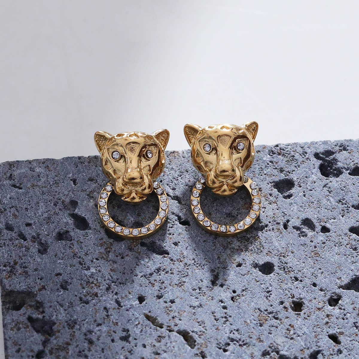 Small Lion Head Stud Earrings