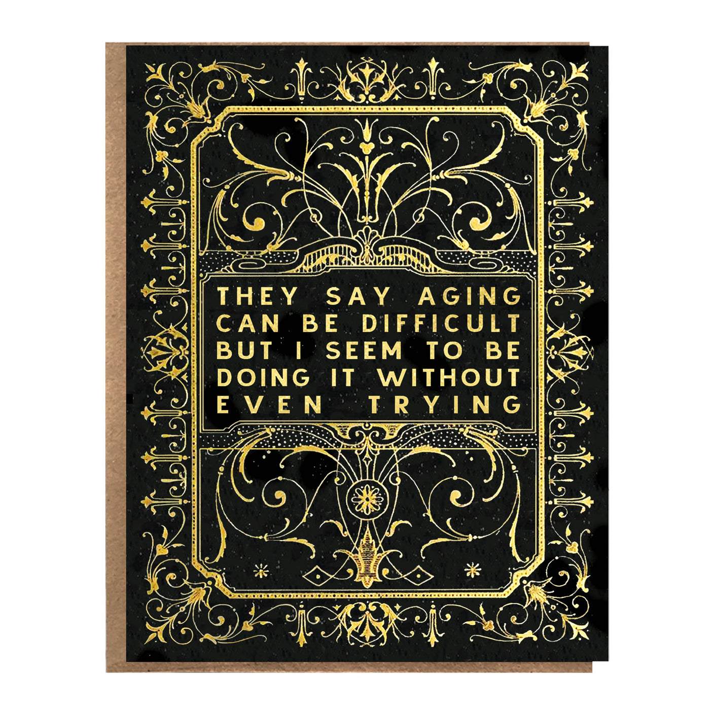 Aging Can Be Difficult Ornate Vintage Card