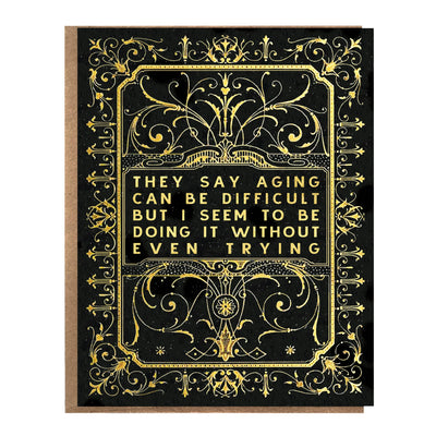 Aging Can Be Difficult Ornate Vintage Card