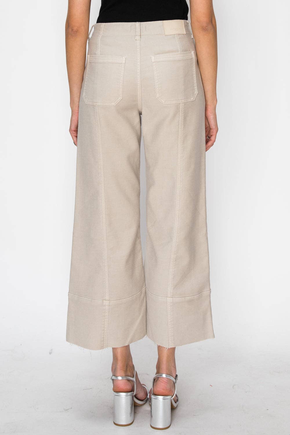 Tummy Control High Rise Slim Crop Palazzo Jeans