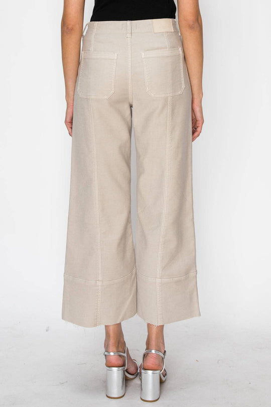 Tummy Control High Rise Slim Crop Palazzo Jeans