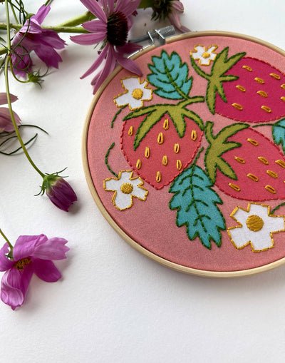 Strawberries Embroidery Kit