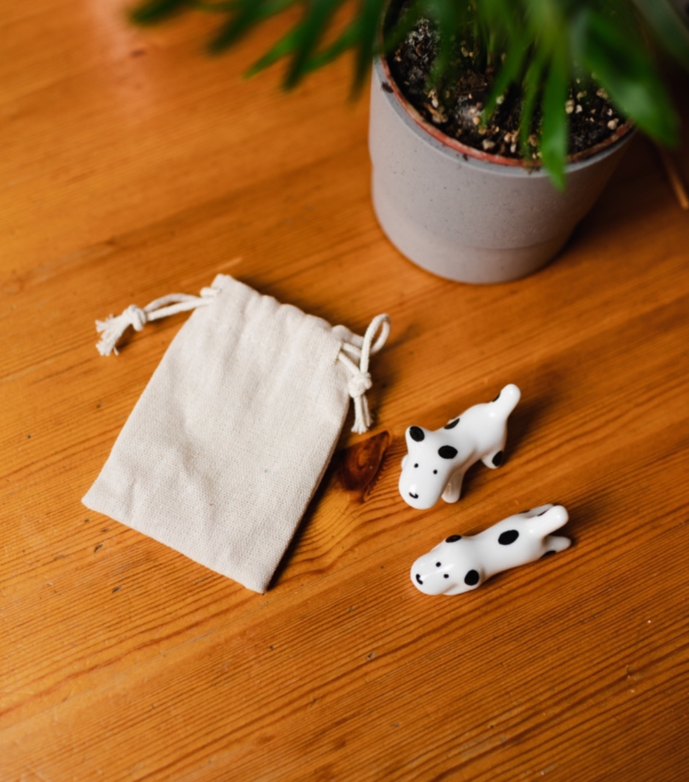 Set of Porcelain Dog Chopstick Rests