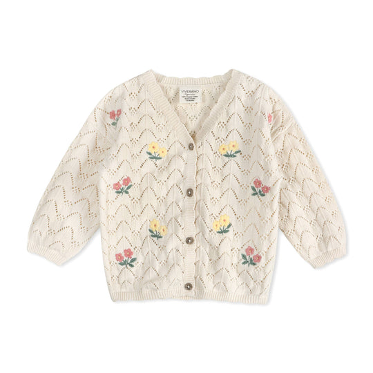 Hazel Floral Textured Baby Knit Cardigan