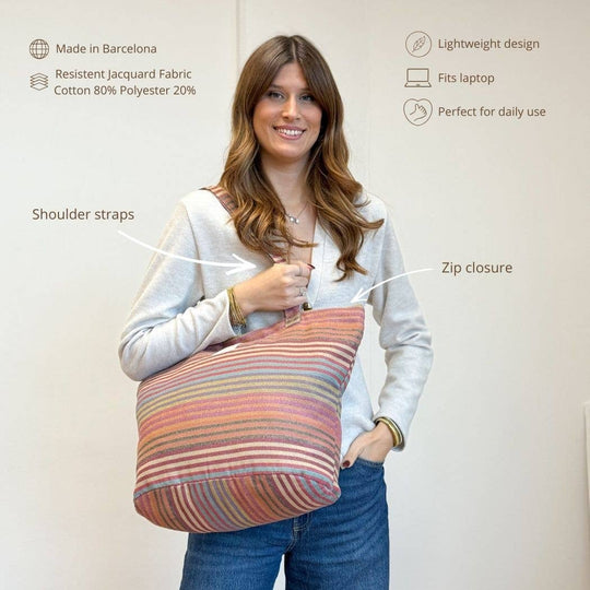 Large Zippered Tote Bag
