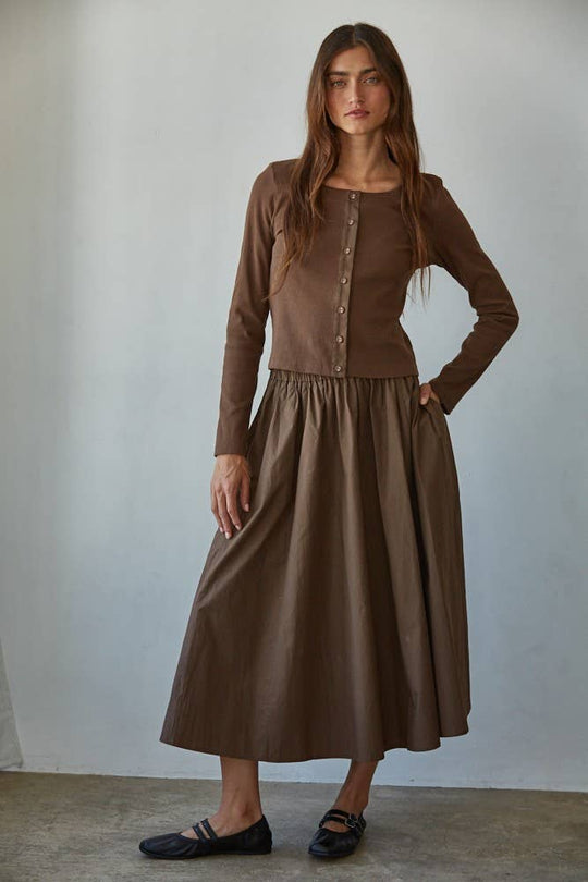 Cotton Spandex Ribbed Long Sleeve Cardigan