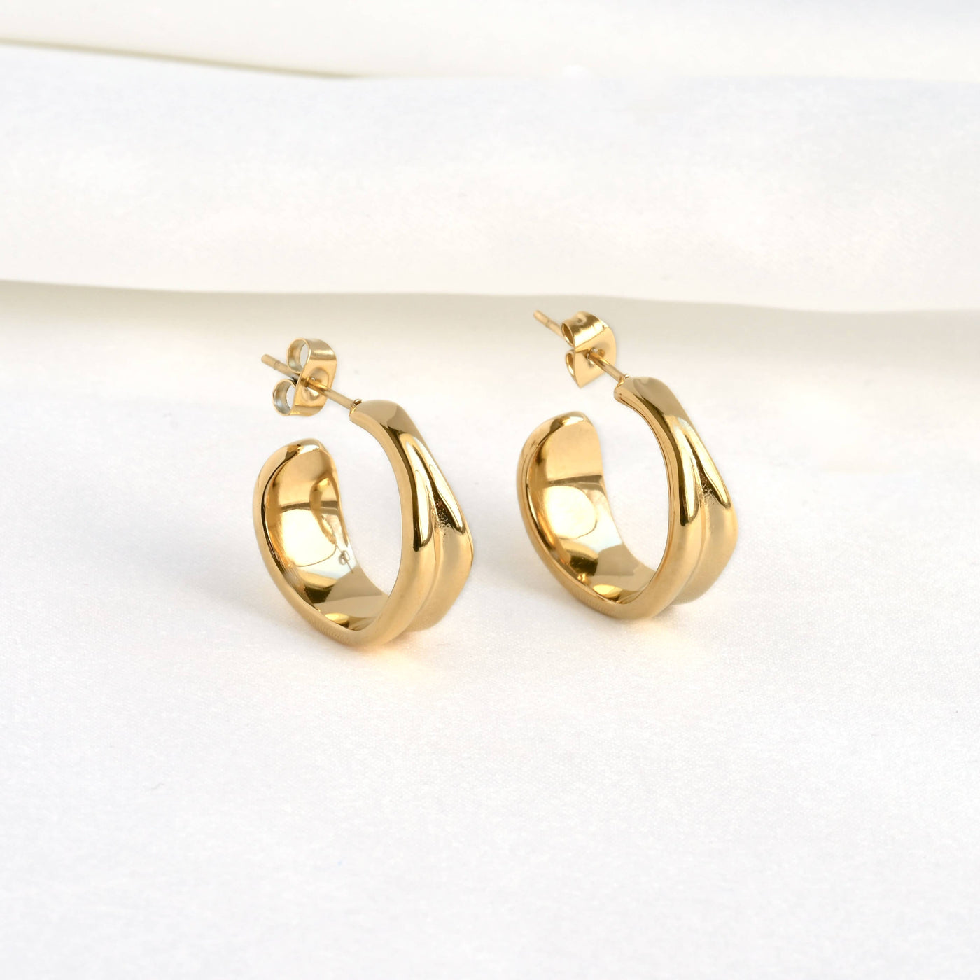 Vintage Wide Sculptural Hoops