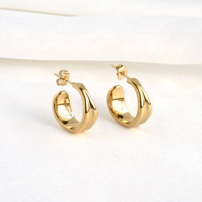 Vintage Wide Sculptural Hoops