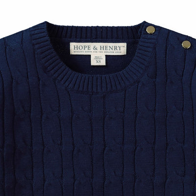 Navy Cable Front Sweater
