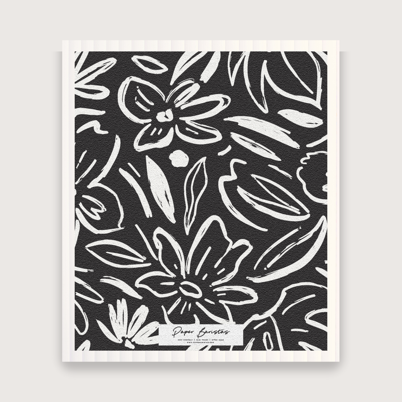 Earthy Florals Black Dish Cloth