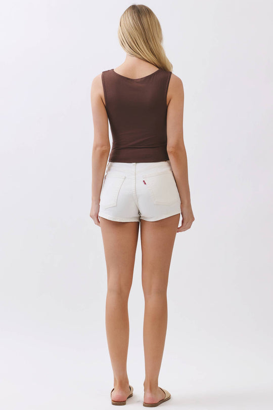 Double Layer Sleeveless Fitted Crop Top