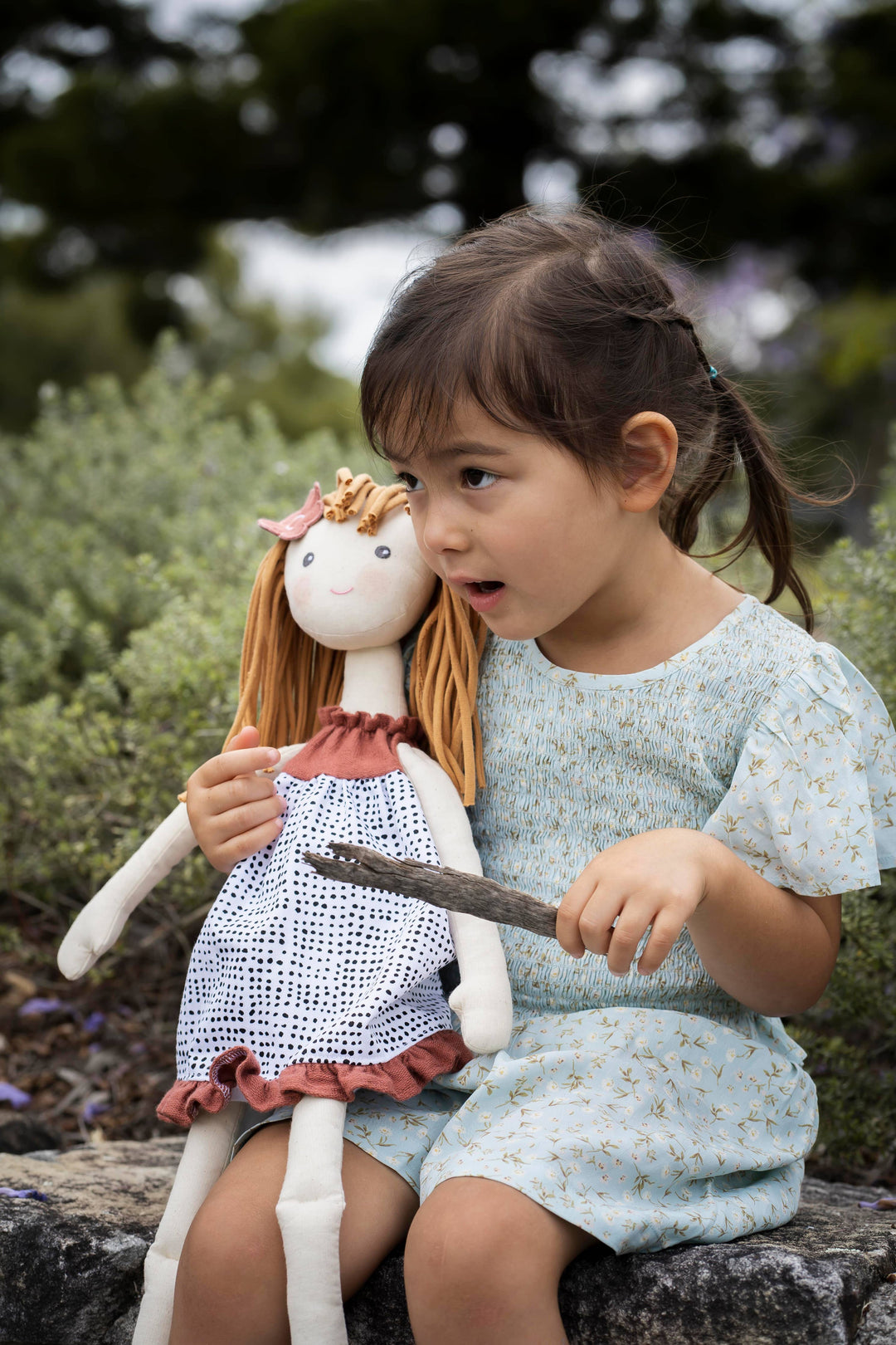 Amber Doll in Black & White Printed Dress