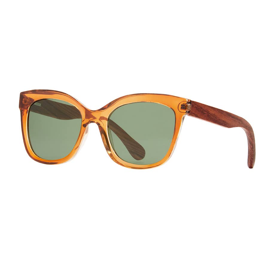 Amelia Crystal Brown/Walnut Wood-Grey Green Pol