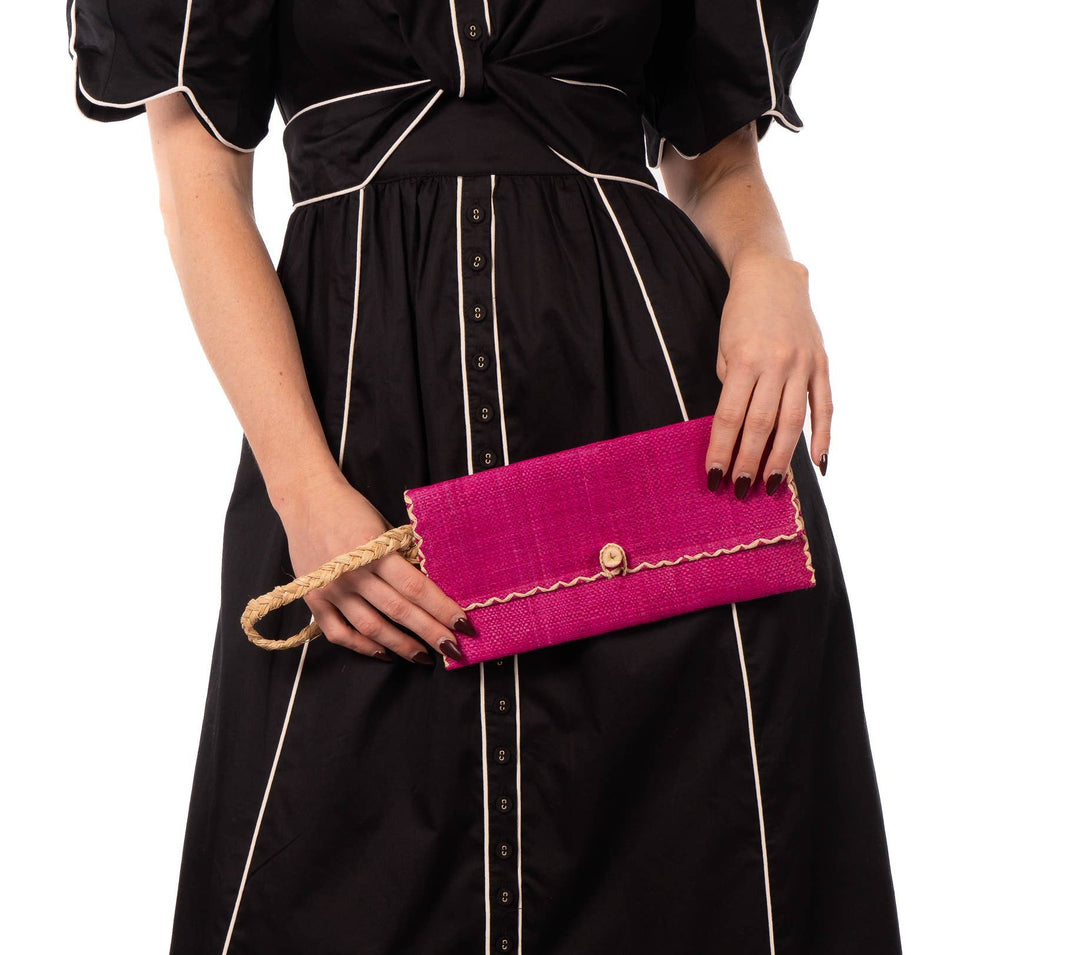 ChiChi Straw Clutch Wristlet Bag