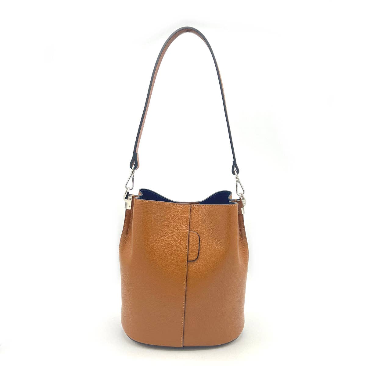 Brown Italian Leather Bucket Bag