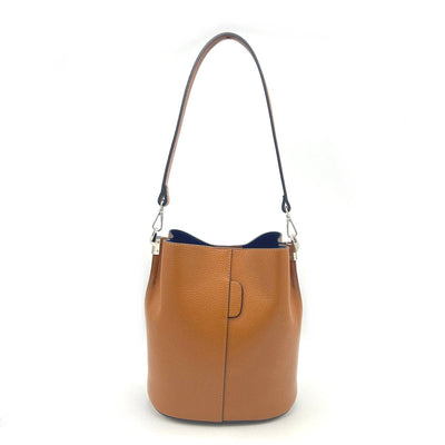 Brown Italian Leather Bucket Bag