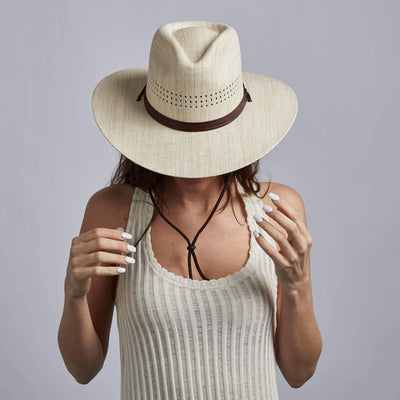 American Hat Makers Barcelona - Womens Wide Brim Straw Sun Hat - Simple Good