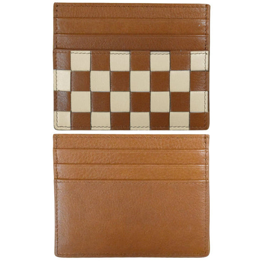 Leather Checkerboard Card Case